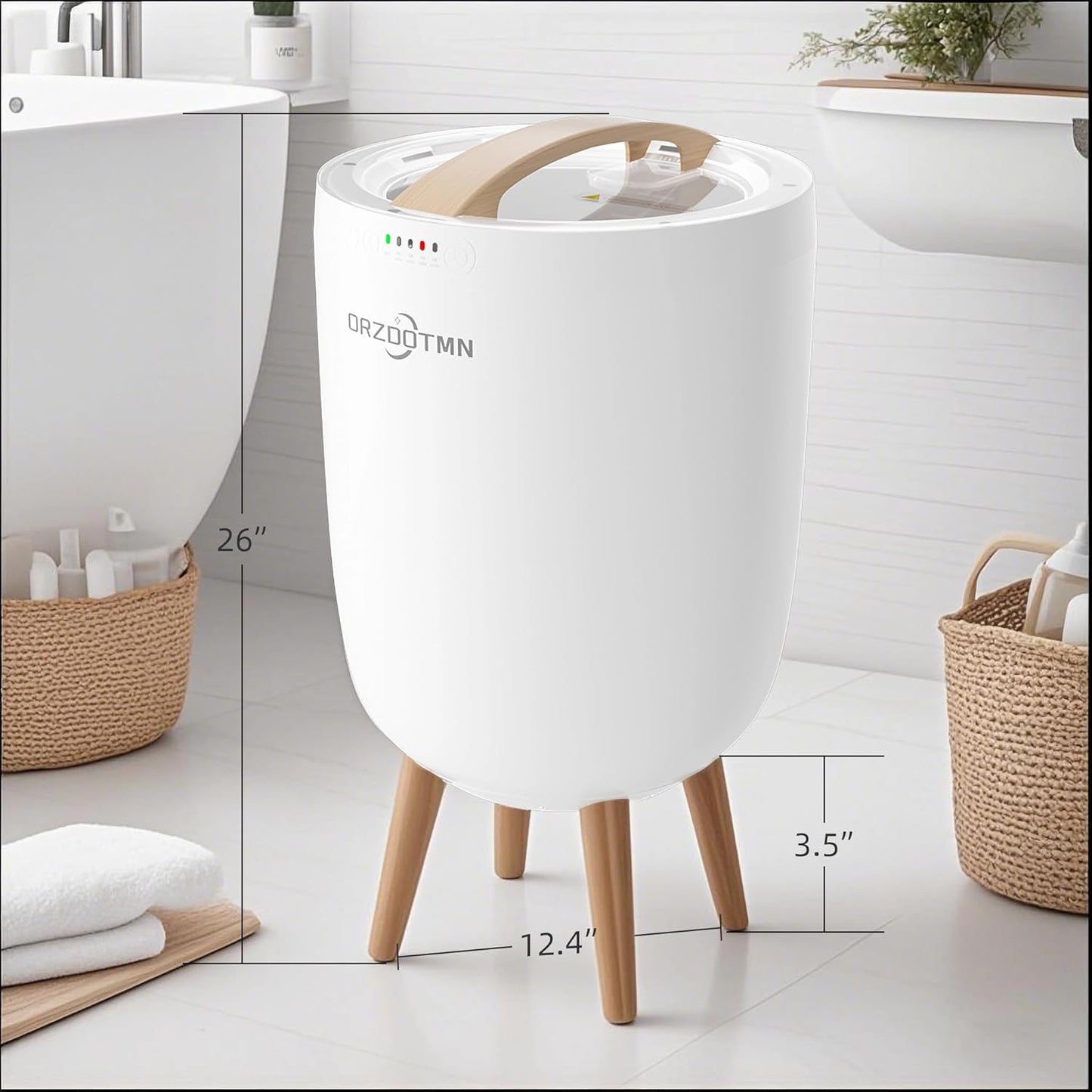 Towel Warmer Bucket 25L Rapid Heating - Luxury Towel Warmers for Bathroom with Bluetooth Speaker, Fits up to 3 Oversized Towels, Blankets, Bathrobe - with Timer, Mood Light