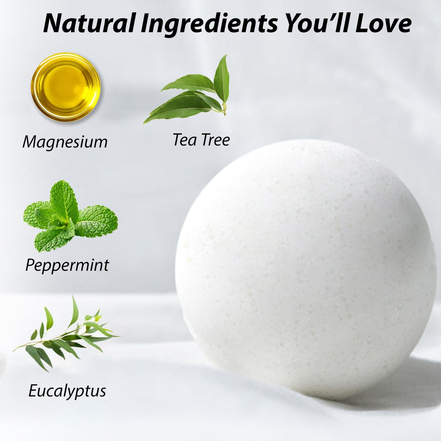 Magnesium Bubble Bath Bombs Long Lasting Foaming Sore Muscles Recovery Tea Tree Relaxing Stress Relief Calming Self Care Spa Gift for Birthday Christmas