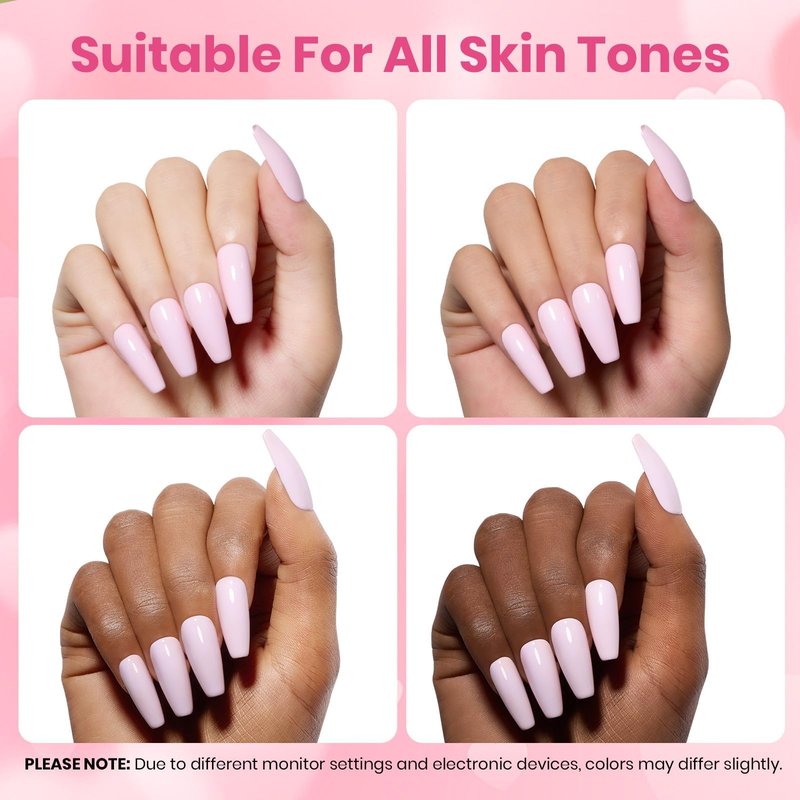 Beetles Barely Pink Gel Polish - 15ml/0.51 Fl Oz Large Capacity, Light Pink Gel Nail Polish for Summer Nails, Pastel Nail Art Salon Long Lasting Soak Off UV LED Nails Lamp