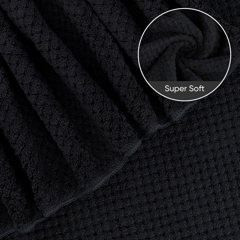HOMEXCEL Bath Sheets Towels Set Pack of 2 (35 x 70 Inches), Ultra Soft Bath Towels for Bathroom, Lightweight and Quick Drying Towel for Body, Yoga, SPA, Fitness, Black