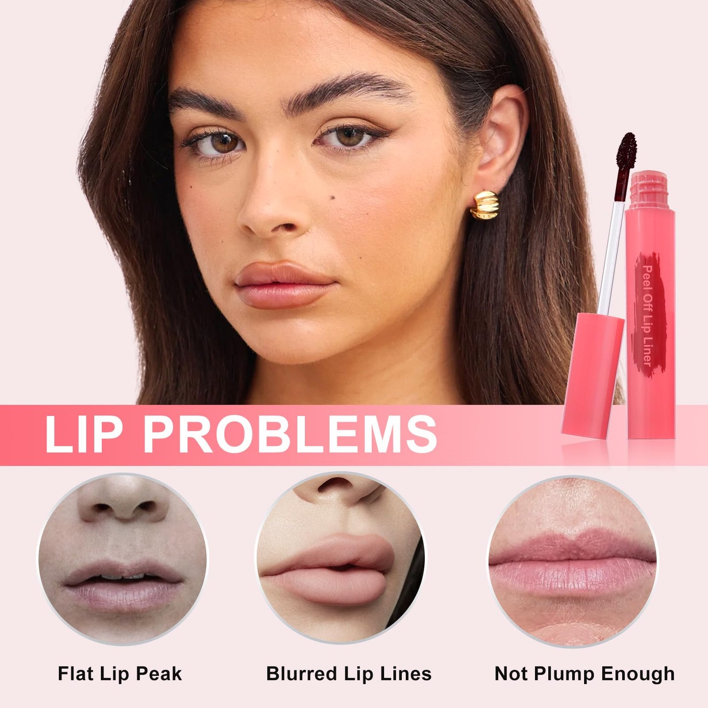 Ursoulney Lip Stain Peel Off - Long Wear Tattoo Lip Liner, Waterproof & Transfer-proof Peel Off Lip Stain with Matte Finish, Gifts for Women