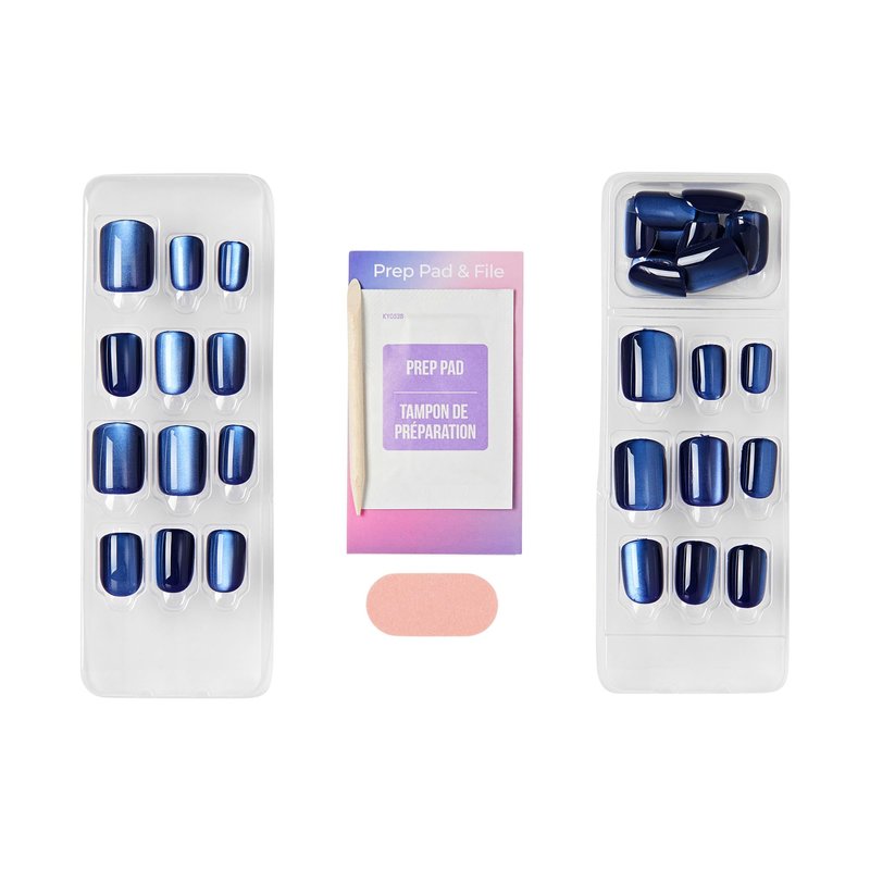 Kiss Impress No Glue Mani Press On Nails, ColorFX, 'Velvet Romance', Purple, Short Size, Squoval Shape, Includes 30 Nails, Prep Pad, Instructions Sheet, 1 Manicure Stick, 1 Mini File
