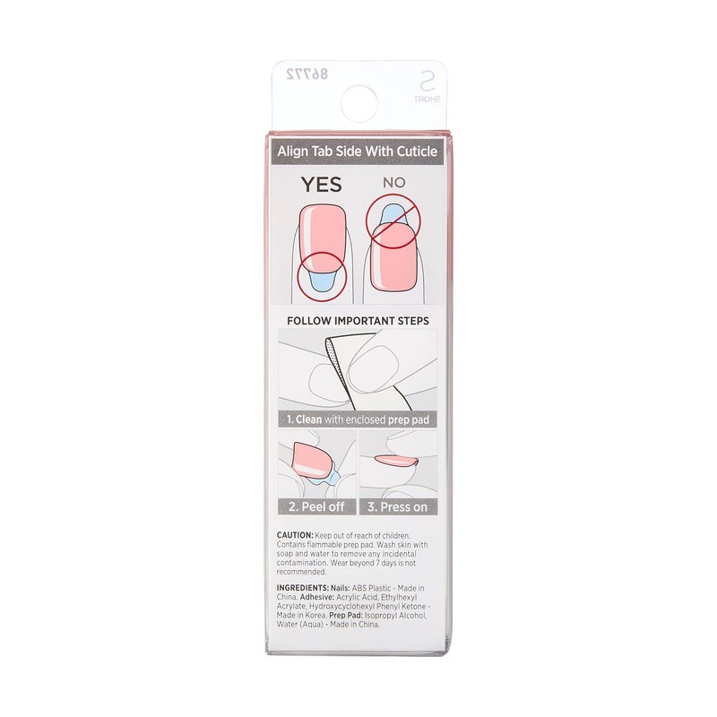 Kiss Impress Color Press-On Nails Polish-Free Manicure Set, ‘Dolce Pink’, 30 Chip-Proof, Smudge-Proof Fake Nails