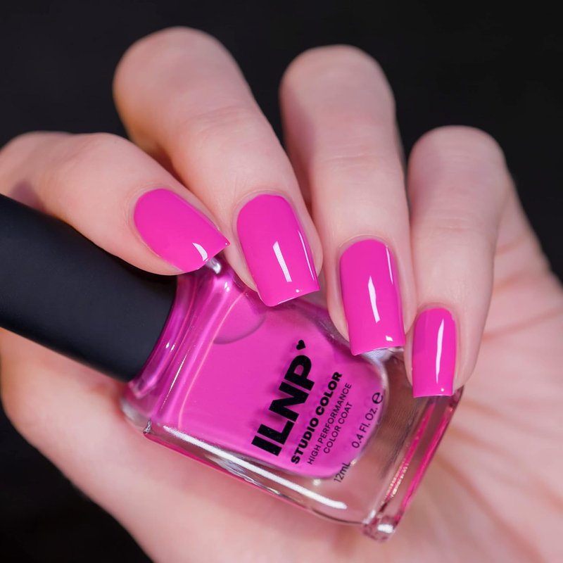 ILNP Pixel Pink Nail Polish - Vivid Pink Cream Finish | Long-Lasting Formula