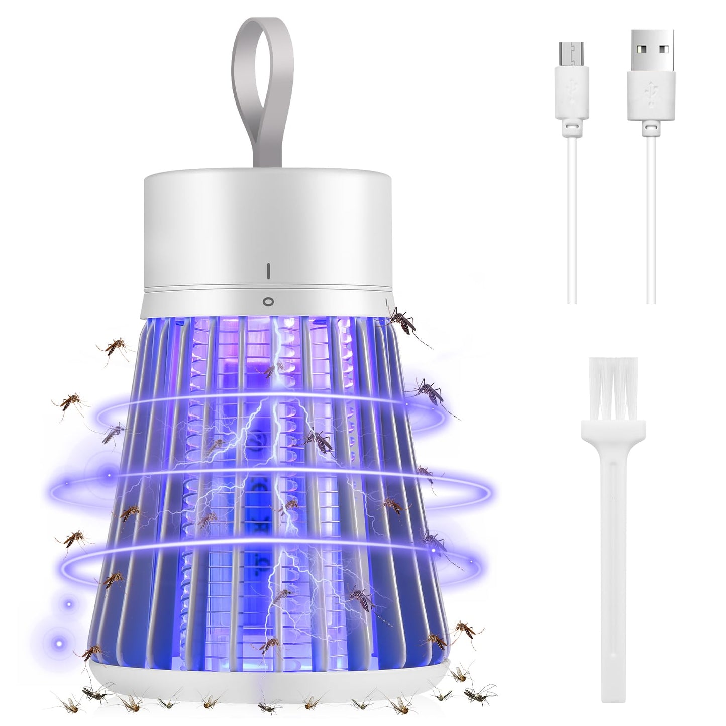Bug Zapper Outdoor Indoor, Portable Mosquito Zappers Killer, USB Rechargeable Electric Fly Swatter Zapper, Mosquito Repellent Outdoor Patio, Flying Trap for Home Camping, Lightweight, Satety Gird