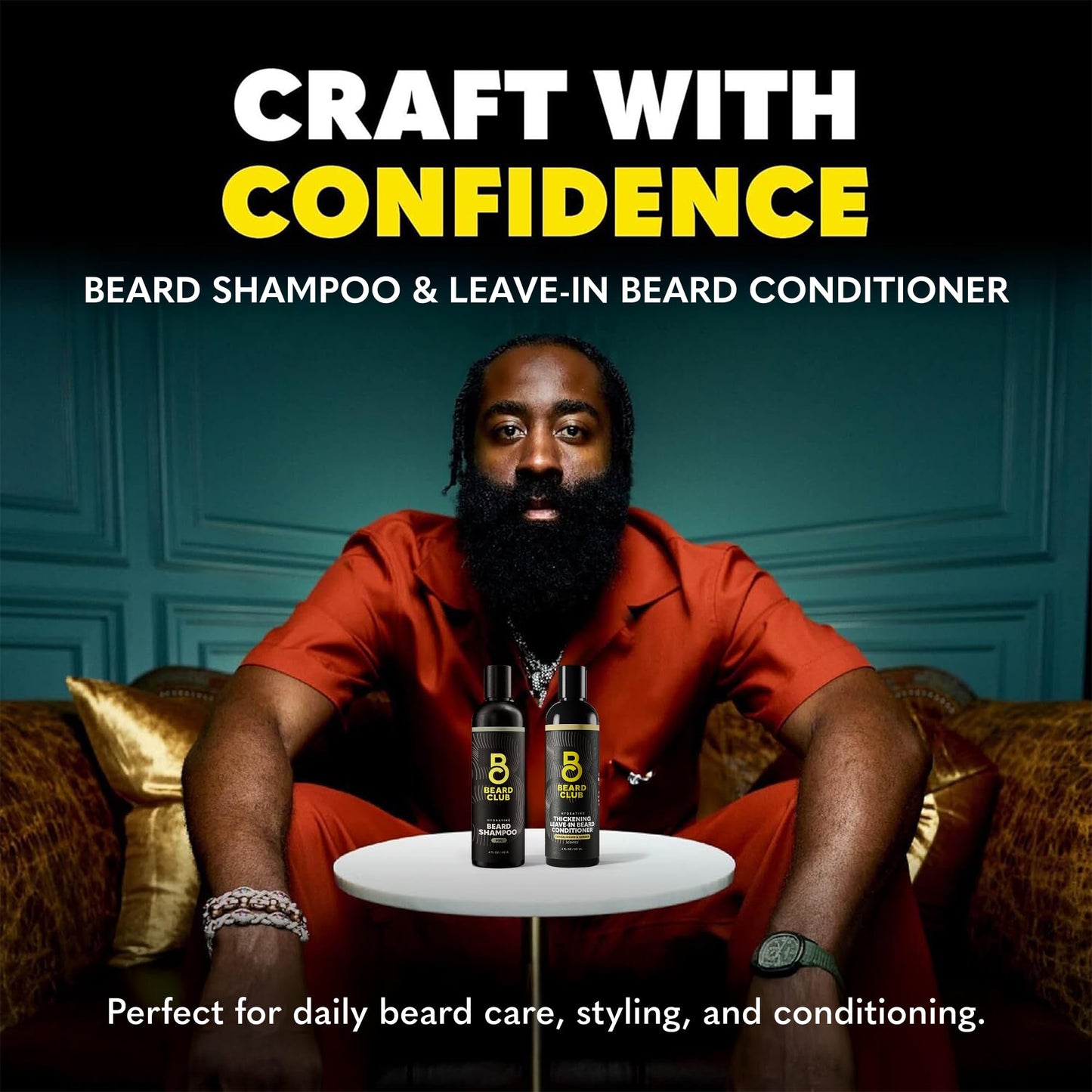 The Beard Club Beard Wash and Conditioner Set – Facial Hair Shampoo & Leave-In Conditioner for Men – Hydrating, Softener Mens Face Wash Grooming Care Gift Kit