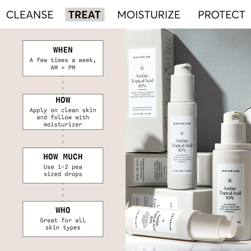 Naturium Azelaic Acid 10% Treatment | Face & Skin Care with Niacinamide & Vitamin C - 1 oz