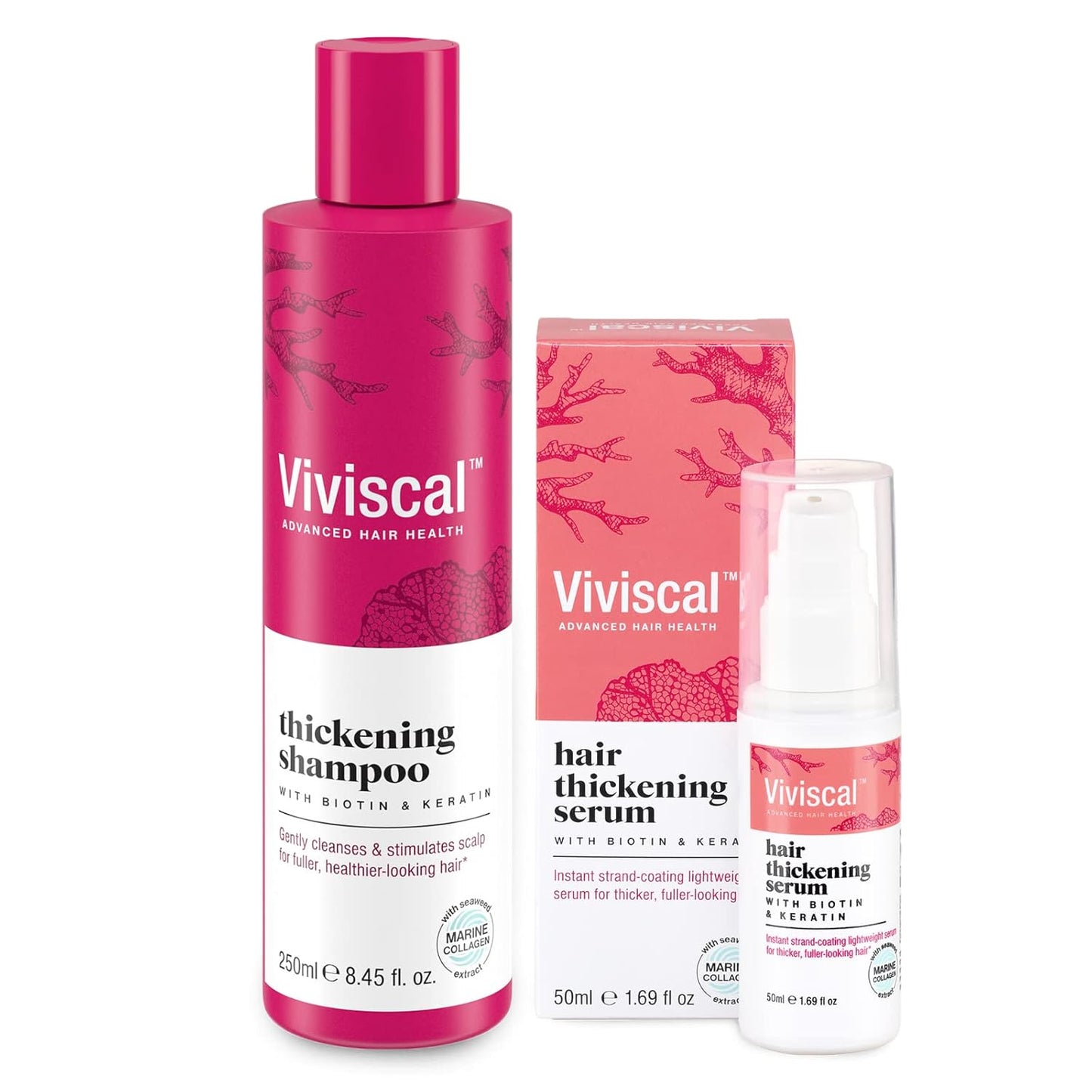 Viviscal Hair Thickening Shampoo & Serum Bundle - 250ml Shampoo & 50ml Serum