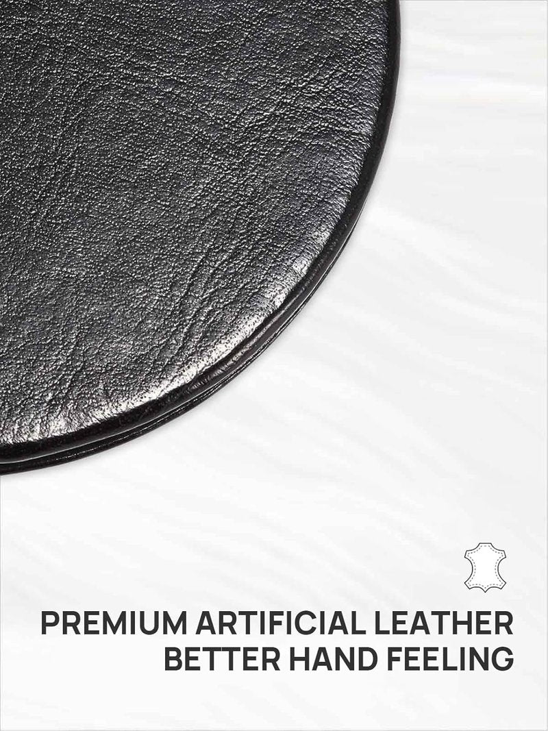 OMIRO 1X/10X Magnifying Compact Mirror - Ultra-Portable Round Black PU Leather for Travel & Purses
