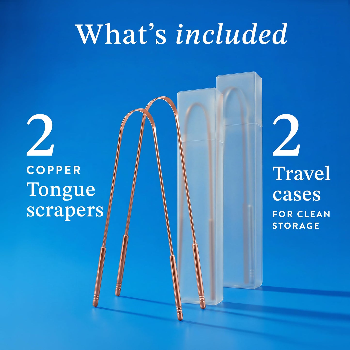Mouthology Copper Tongue Scraper for Adults (2 Pack), Reduce Bad Breath, Metal Tongue Scraper, Tongue Cleaner, Tongue Scraper, Tongue Scrubber, Tongue Cleaner for Adults, Tongue Scraper Reusable