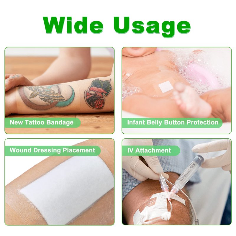 LotFancy Tattoo Aftercare Bandage, 6" x 8.8 Yards Roll, Clear Waterproof Transparent Film Dressing, Hypoallergenic Protective Adhesive Tattoo Wrap, Tattoo Recovery Film for Faster Skin Healing