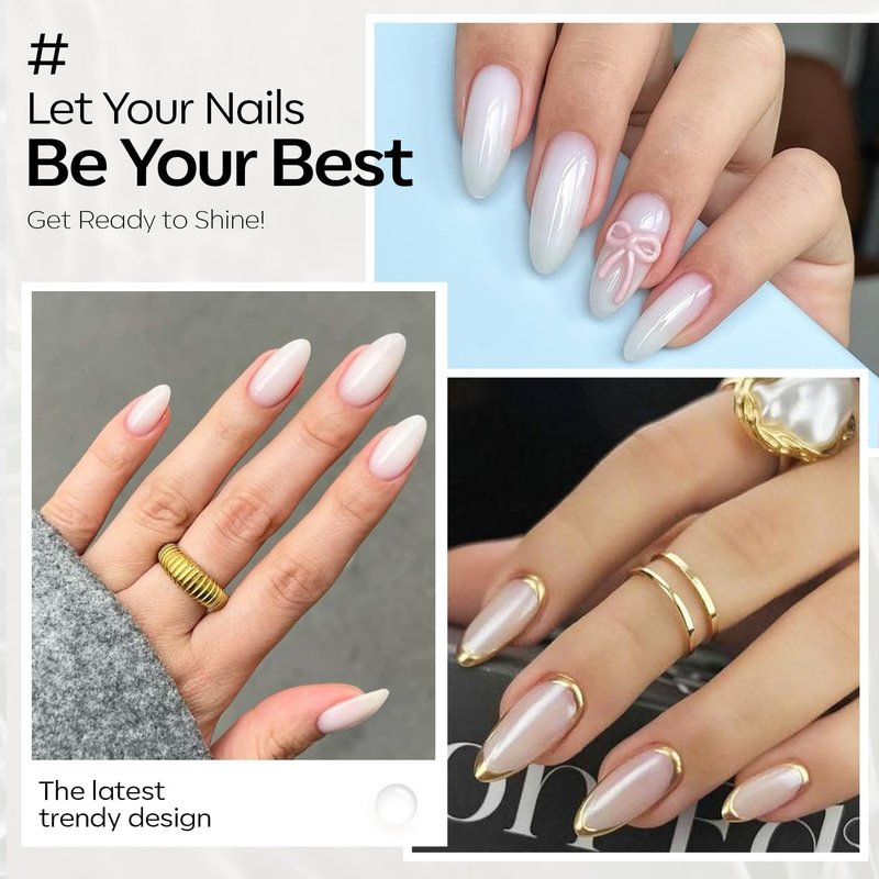 Milky White Nail Polish - Quick Dry Jelly Sheer Lacquer for DIY Manicure | 15 ml (0.5 Fl Oz)