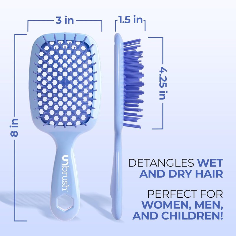 FHI Heat Detangling Brush | Pain-Free Brushing for All Hair Types - Durable DuoFlex Anti-Static Bristles, Lightweight Handle