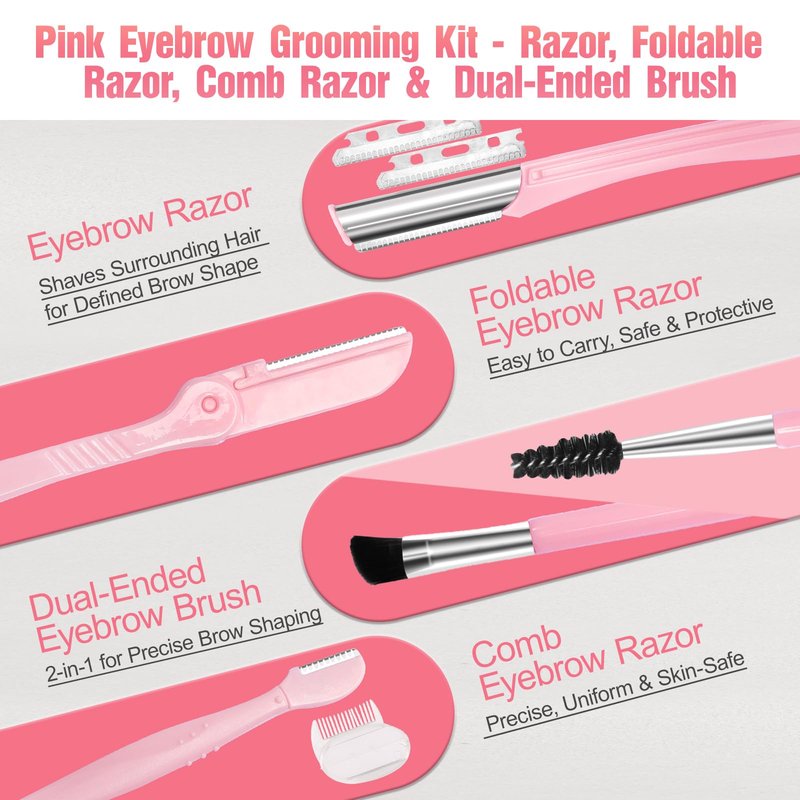 Eyebrow Kit, 17 in 1 Tweezers for Women Facial Hair, Hair Scissors with Comb, Eyebrow Trimmer, Brow Brushes, Hair Tools Travel Bag, Professional Grooming Tweezer Set