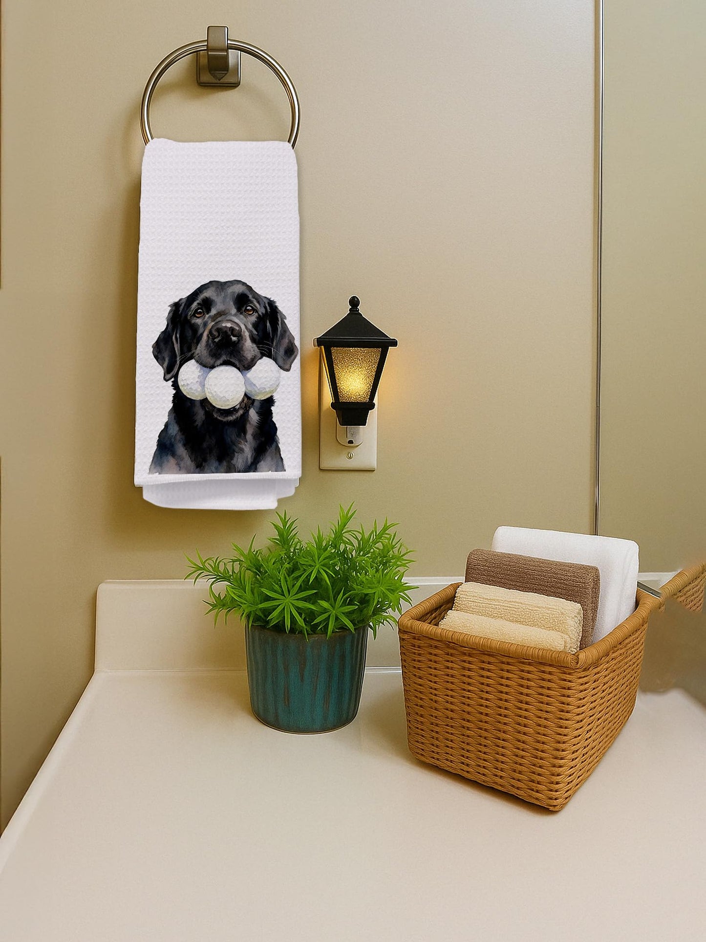 BitKan Funny Golf Black Labrador Retriever Kitchen Towels, Black Lab Gifts Hand Towels for Bathroom Kitchen, Gifts for Golfers Dog Lovers Decorative Dish Tea Towel Dishcloth, 16x24 Inch-626
