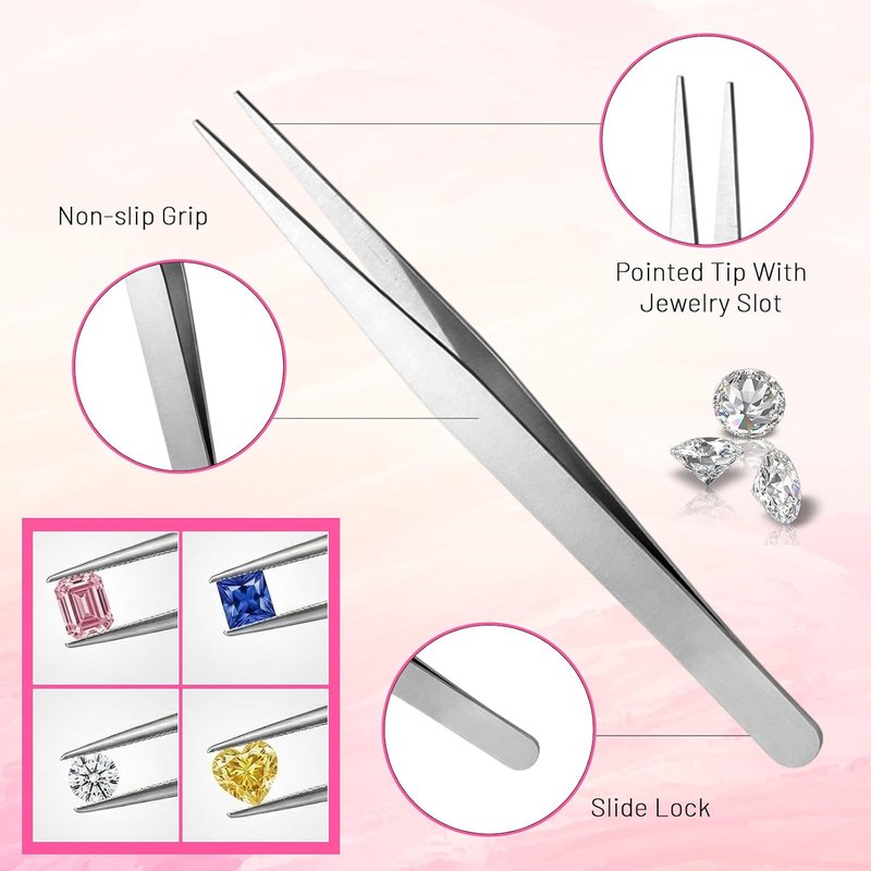 Rhinestone Picker Tool Kit - 30PCS Dual-Head Dotting Pens, Clay Tweezers & Storage Tray for Nail Art & Crafts