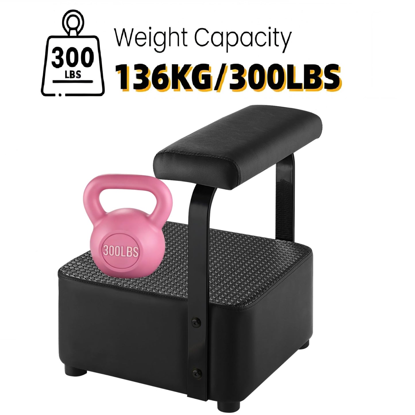 TONESLY Independent Footrest for Backwash Beauty Spa Shampoo Bowl and Chair Set,Footstool for Spa Beauty, Ottoman for Shampoo Station Chair in Salon and Spa (Black)