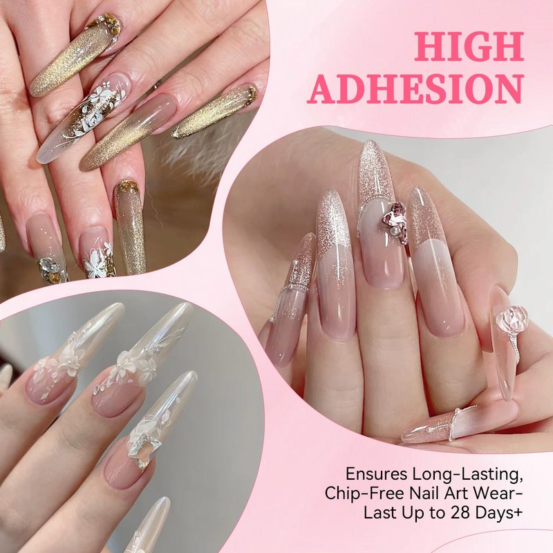 COLOURSMILE 30ML Super Strong Nail Rhinestone Glue - UV/LED Lamp Curing Adhesive Gel for 3D Nail Art Gems, Diamonds, Charms & Decorations | Salon & DIY Manicure Beauty Gift