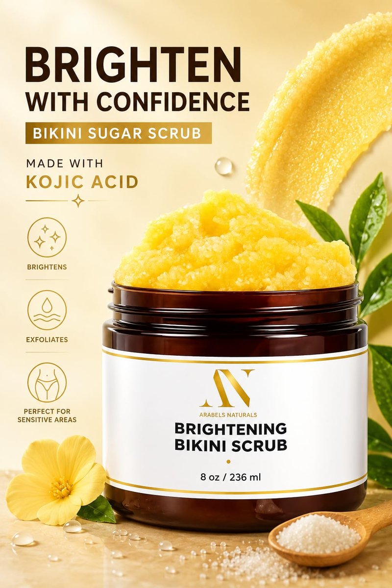Bikini Area Exfoliator Exfoliating Body Scrub, Brightening Body Exfoliator Exfoliating Scrub, Bump Eraser KP Body Exfoliant Shower Scrub Ingrown Hair Treatment Razor Bump Treatment Body Scrubs 8 OZ