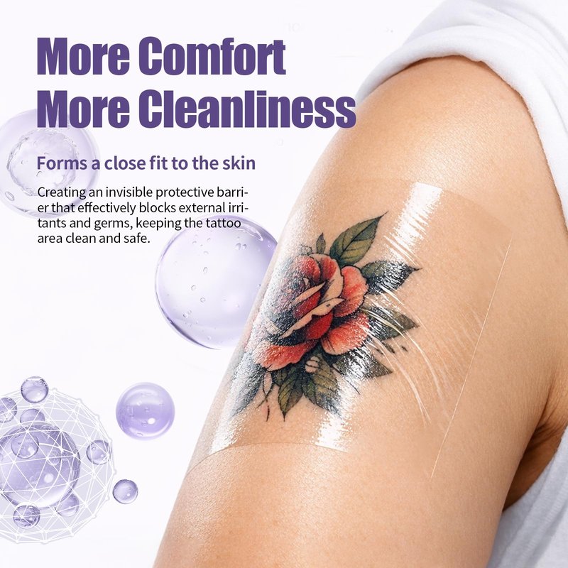Mast Tattoo Second Skin Tattoo Cover Ultra Large Roll - Thin 8" x 11 Yard Waterproof Transparent Film for Tattoo Aftercare Initial Healing & Skin Protection Breathable Adhesive Bandage Wrap