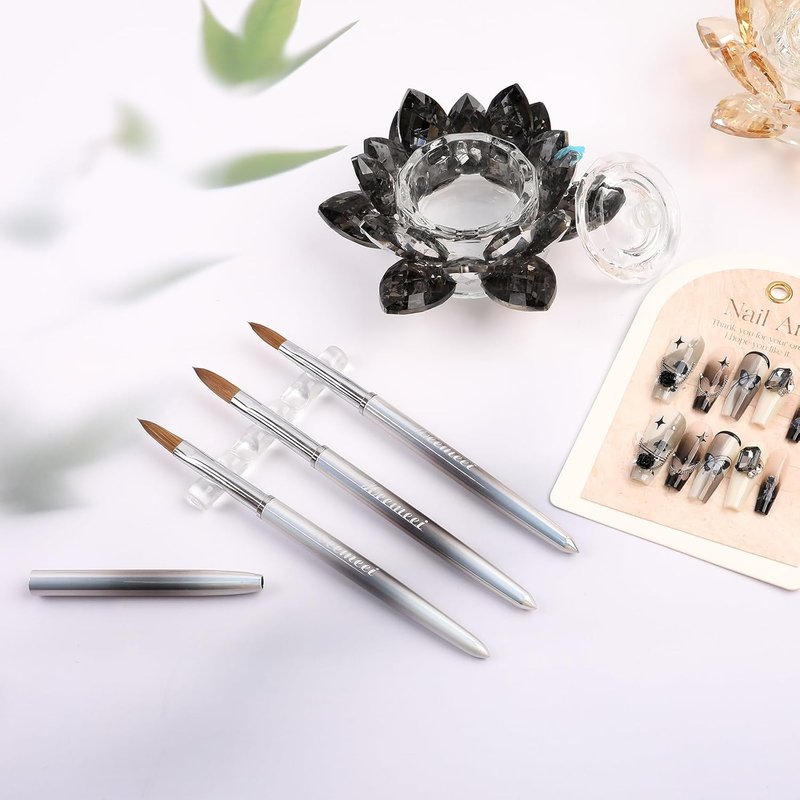 Kolinsky Acrylic Nail Brush Size 8 - 100% Pure Hair for Professional Manicure & DIY Home Salon