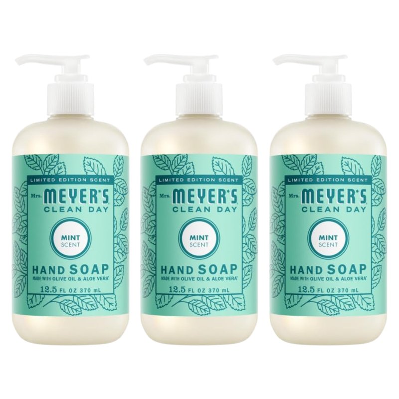 Mrs. MEYER'S CLEAN DAY Liquid Hand Soap Mint 12.5 Fl Oz (Pack of 3)