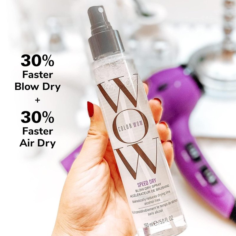 COLOR WOW Speed Dry Blow Dry Spray - Reduce Drying Time by 30% | Heat Protection & Breakage Prevention | Cruelty-Free