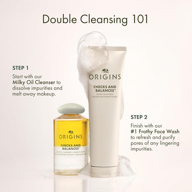 Foaming Facial Cleanser - Origins Checks and Balances Frothy Face Wash for All Skin Types | Gentle & Refreshing