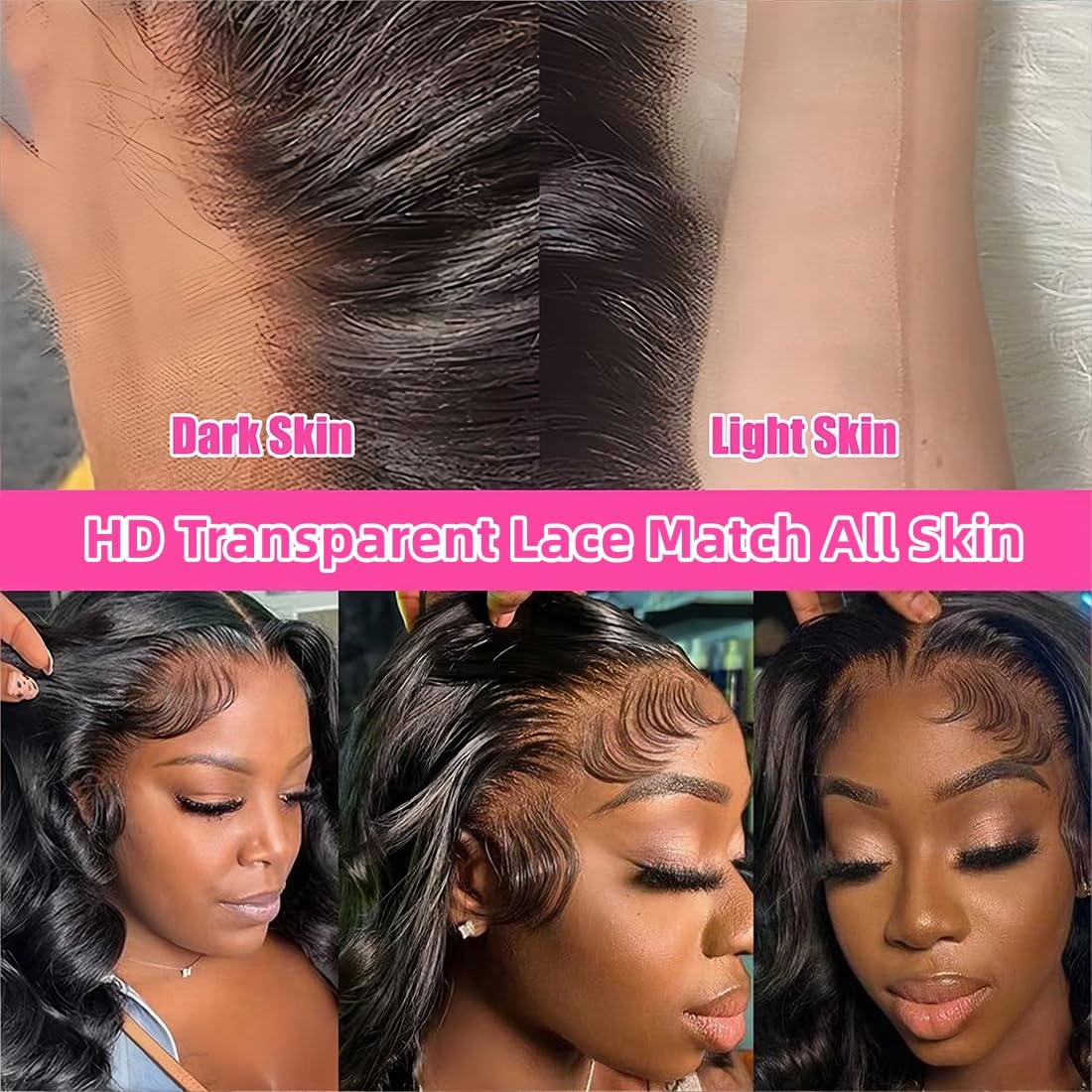 TwerkGirls Body Wave 360 Lace Front Wigs Human Hair Pre Plucked Hidden Strap 26Inch 220% Density Drawstring Wig 360 HD Full Lace Human Hair Glueless Wigs for Black Women