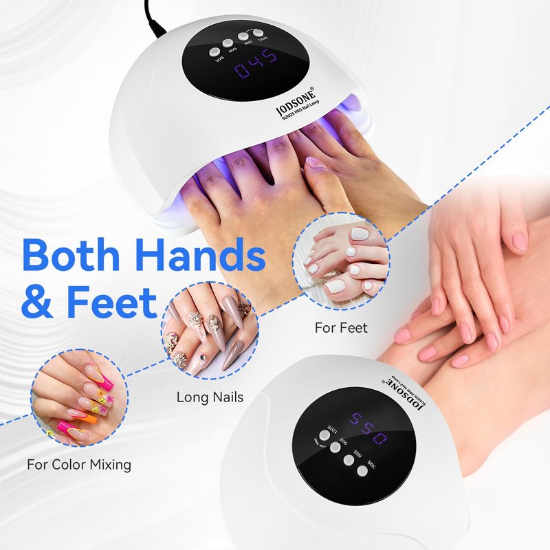 JODSONE Quick U V LED Nail Lamp with 4 Timer Settings Auto Sensor Nail Dryer White