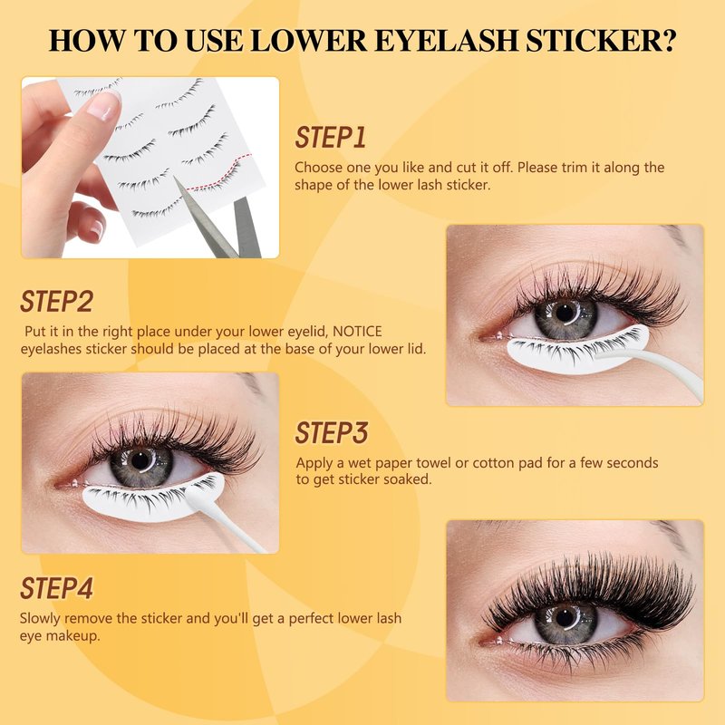 QUEWEL Magnetic Eyelashes 4 Pair Reusable Magnetic Eyelashes with Applicator No Glue Needed Eyelashes Natural Look Lash Clusters Kit Easy to Wear and Remove(4 Pairs-B08)