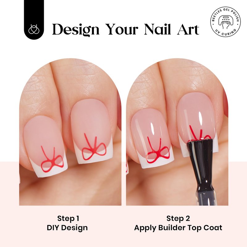 Beetles Press On Nails Kit-Short Square French Tip Press On Nails Kit with 150Pcs Pink French Nail Tips Nail Glue & Remover Builder Top Coat Nail Lamp,All-in-One DIY Fake Nails Gift for Women