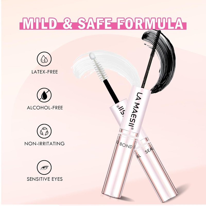 Lash Bond and Seal Waterproof | Strong Hold Cluster Lash Glue for Sensitive Eyes - 10ML (Pack of 2)