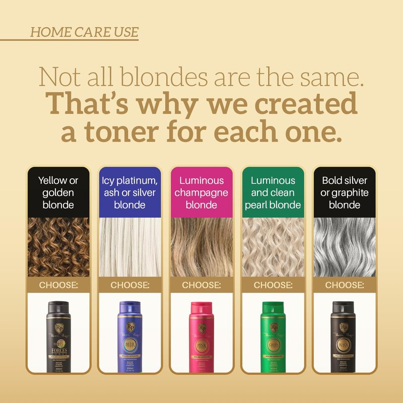 Robson Peluquero Hair 4 Forces Gloss Toner for Blonde Hair, 4 Pigments in 1, Neutralize Yellow Orange & Red Tones, Bleached, Highlights, Hydrating Formula with Argan Oil, 10.14 Fl Oz