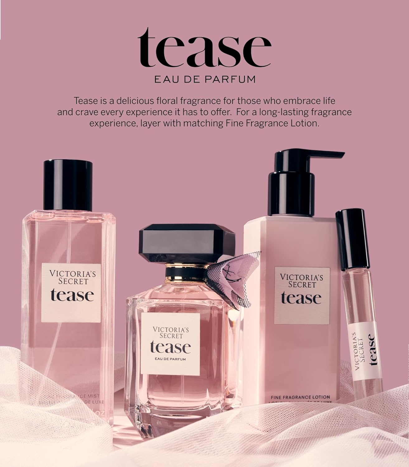 Tease Eau de Parfum by Victoria's Secret | White Gardenia, Anjou Pear & Black Vanilla - 1.7 oz Women's Fragrance