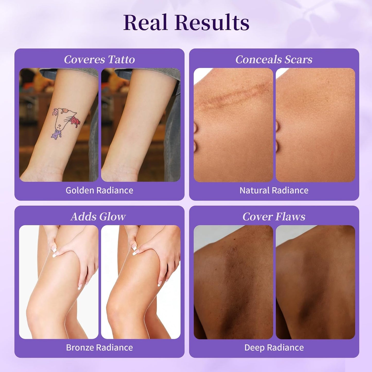 Tattoo Cover Up Makeup - Waterproof Body & Leg Concealer for Bruises & Scars | 3.5oz Golden Radiance