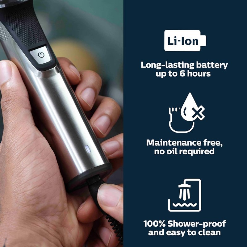 Norelco New Philips Multigroom Series 9000-21 Piece Men's Grooming Kit for Beard, Body, face, Nose, Ear Hair Trimmer w/Premium Storage case, MG9510/60