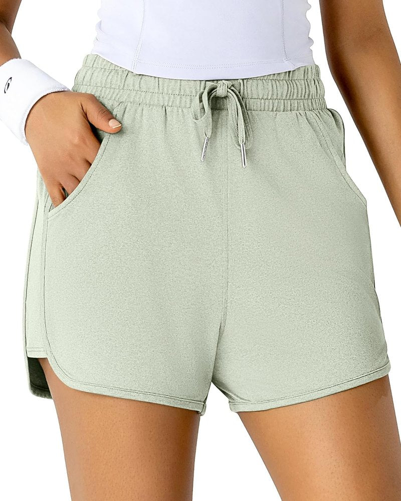 Athletic Sweat Shorts for Women - Running Dolphin Style with Pockets | Summer Gym Lounge Wear