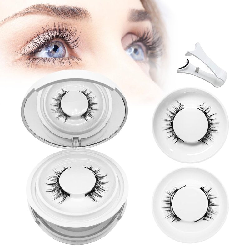 Magnetic Eyelashes Kit - Natural Look Reusable Wispy Lashes | Easy Application & Removal (Camellia + Iris)