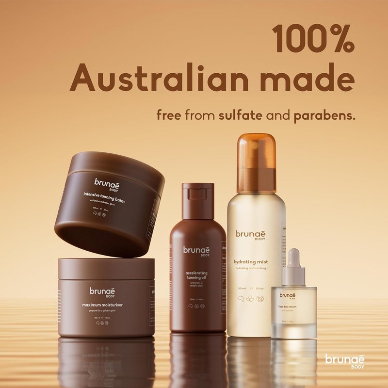 BRUNAE BODY® Intensive Tanning Bed Balm - Natural Tan Accelerator Lotion for Faster, Darker Tan | 100% Vegan, Australian Made