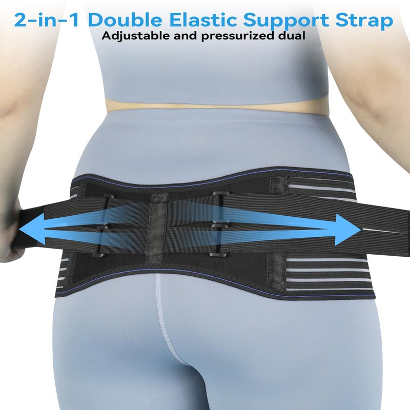 KkaFFe Sacroiliac Hip Belt, Sacroiliac SI Joint - Lower Back Support Brace for Women and Men,Trochanter Belt, Non-Slip, Adjustable & Breathable Pain Relief Brace (Black, Medium)