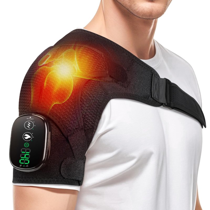 Cordless Shoulder Heating Pad with Massage, FSA Eligible Items List, Heated Shoulder Wrap Massager for Pain Relief Deep Tissue, Rotator Cuff Heating Pad, HSA Approved Products Only