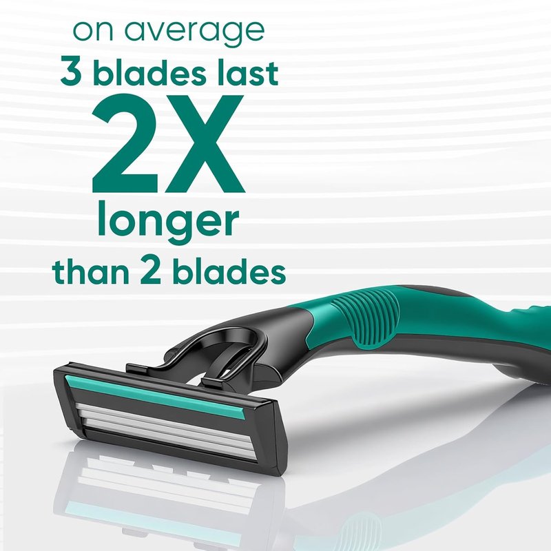 20 count Disposable Razors for Men,3-Blade Razors,Bulk Stainless Steel Shavers with Lubricating Strip for Shaving Sensitive Skin