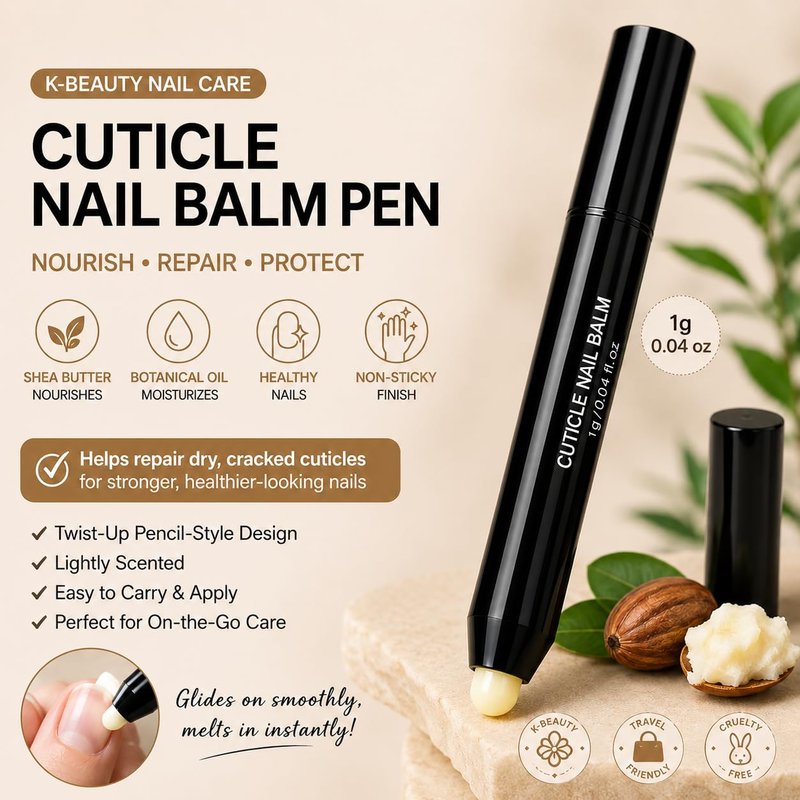 OAOO Nail Treatment Cuticle Oil Balm Pen -1 Count/0.04oz(1g)- K-Beauty Nail Infused with Natural Essential Oils & Shea Butter Vitamin E, Non-Sticky Treatment, Lightly Scented, Easy to Carry & Apply