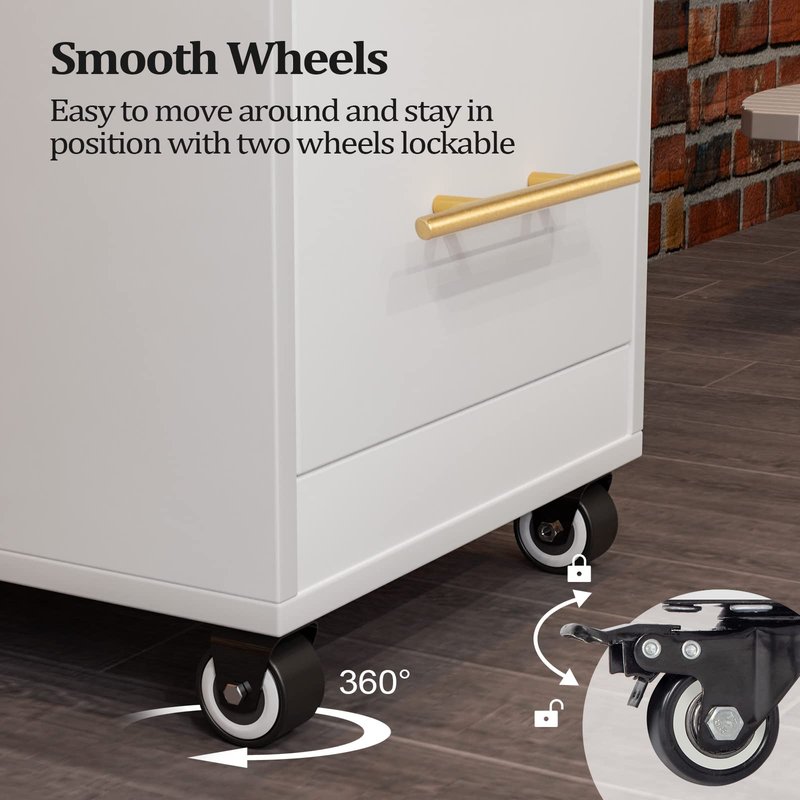 Salon Trolley Cart with Wheels, 3-Drawer Rolling Hair Styling Station, Mobile Beauty Trolley with Hot Tools Holder, Storage for Salon, Barbershop, Spa & Tattoo, White