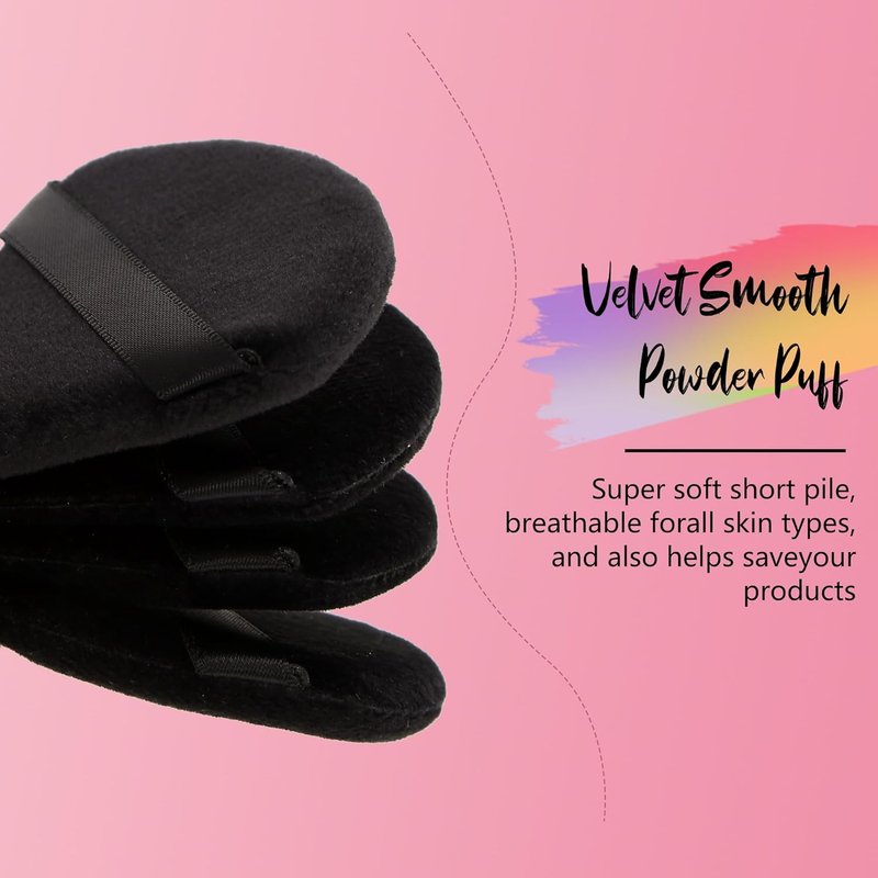 Skiennix 24Pcs Triangle Powder Puffs - Black & Pink Makeup Applicators for Flawless Foundation