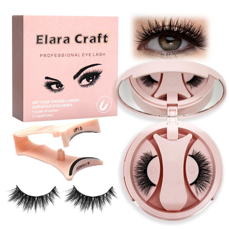 Elara Craft Magnetic Eyelashes,Magnetic Eyelashes With Applicator,No Glue Needed Soft Lashes Kit,Reusable False Lashes Natural Look(L13)