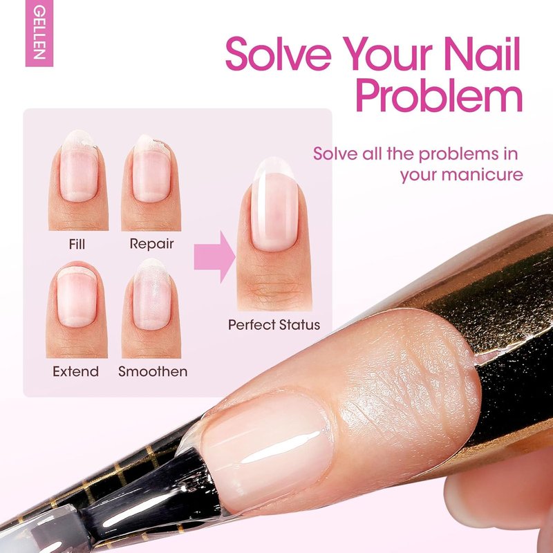 GELLEN Builder Nail Gel Set - 3 Pcs 18ml Soak Off Hard Gel for Nail Extensions & Strengthening