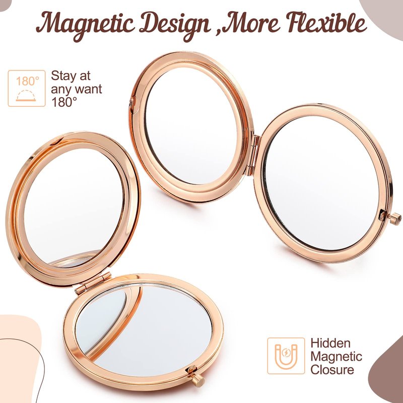 Chunful 3 Pcs Inspirational Compact Mirror Bulk Pocket Magnifying Cosmetic Mirror for Purse You are Beautiful Sometimes You Forget Appreciation Gifts for Women Bridesmaids Wedding Birtyday Party