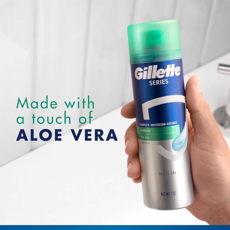 Gillette Shave Gel for Sensitive Skin - 3X Action Formula | Twin Pack, 7 Oz Each